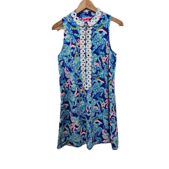 Lilly Pulitzer Blue and Pink Sleeveless Jane Dress - Picture 4 of 12